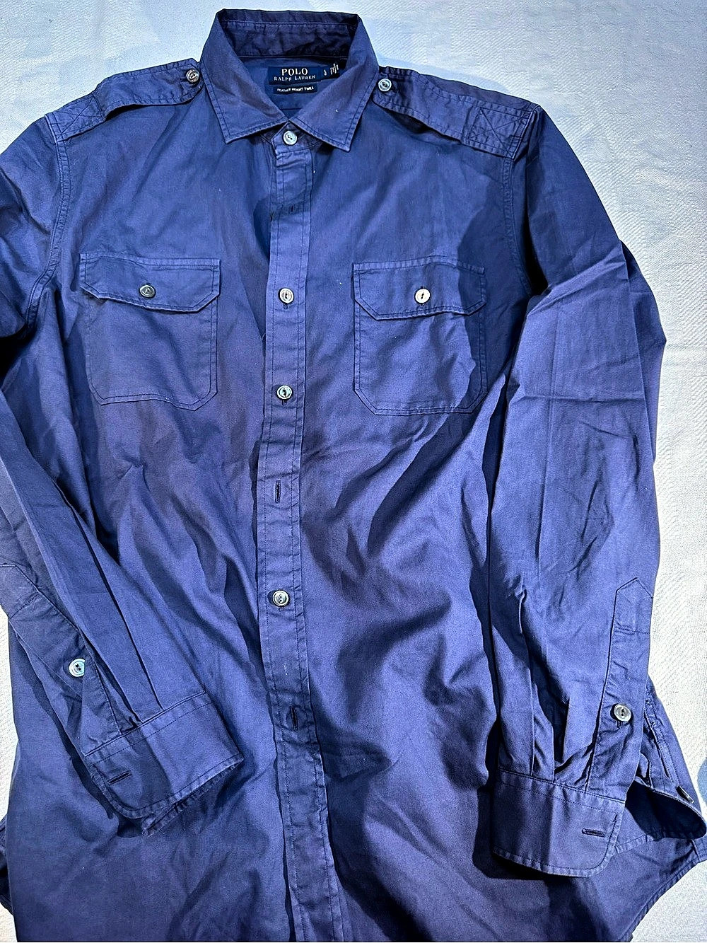Polo Ralph Lauren Featherweight Twill Shirt Blue Size Large